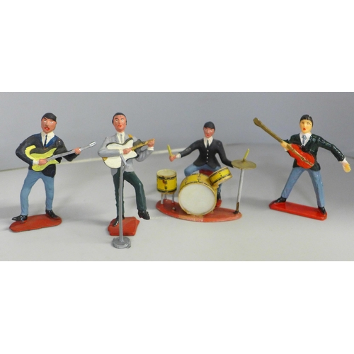 758 - The Beatles plastic figures, two sets of five, 1960s