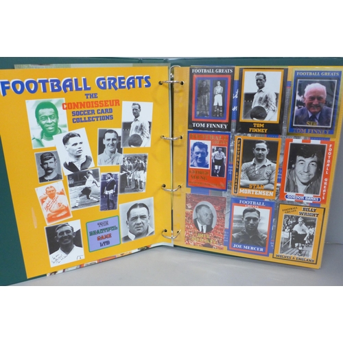 761 - Football trade cards, Football Greats (1990s), complete LE set in binder, 54