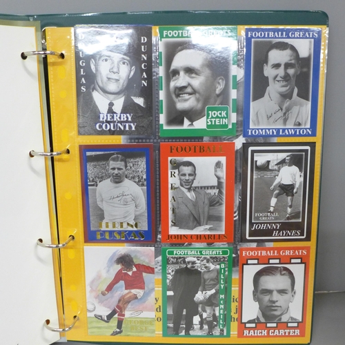 761 - Football trade cards, Football Greats (1990s), complete LE set in binder, 54