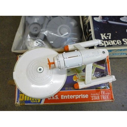 A Dinky Toys 358 USS Enterprise and an AMT Star Trek K-7 space station ...