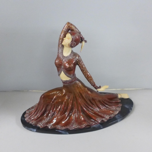 795 - A resin Art Deco style figure, 32cm