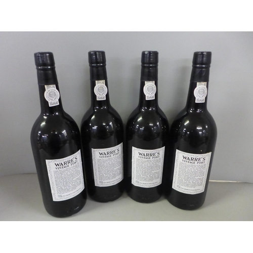 799 - Four bottles of 1983 Warre's vintage port **PLEASE NOTE THIS LOT IS NOT ELIGIBLE FOR IN-HOUSE POSTIN... 