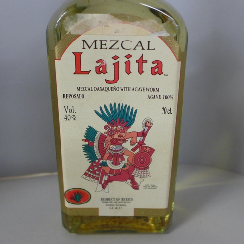 800 - Four bottles - Mezcak Lajita with an agave worm, Don Julio Tequila, Pisco Dry and Garnier PG Quadrup... 