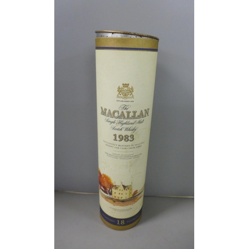 802 - One bottle, The Macallan Single Highland Malt Scotch Whisky, 1983, 18 years old