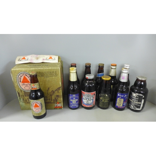 825 - A box of various commemorative bottles of ale, including Royal Wedding 1981, Silver Jubilee, etc.