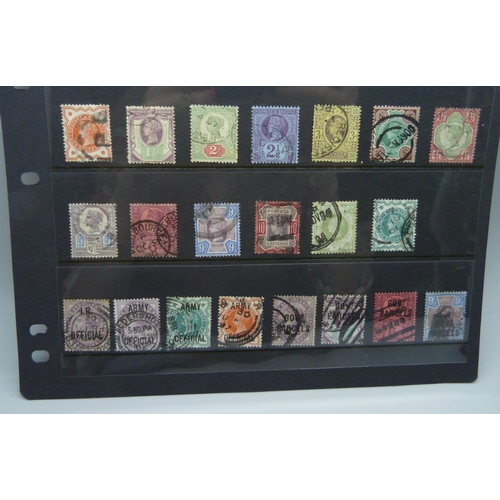 830 - Stamps; stock sheet of Great Britain Queen Victoria stamps, Penny Black onwards