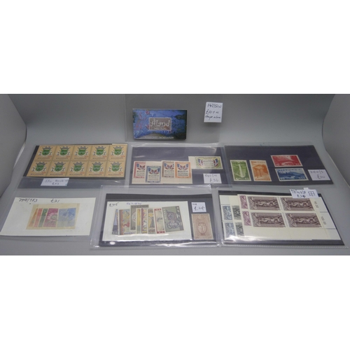 836 - World stamps on eighteen stock cards, (all identified and catalogued at over £2,000)