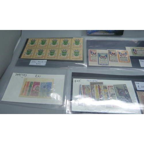 836 - World stamps on eighteen stock cards, (all identified and catalogued at over £2,000)