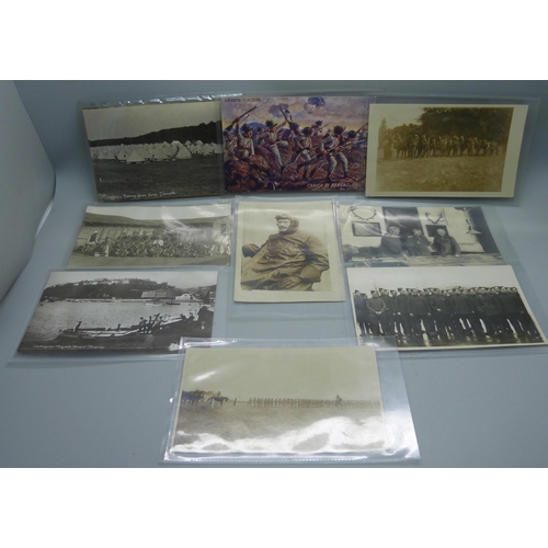 837 - Nine military postcards including Royal Flying Corps