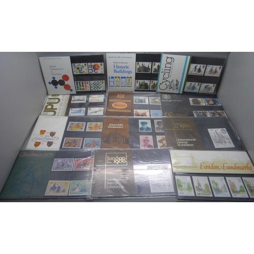 838 - Forty-five British Post Office Mint stamps, 1970s and one 1980 presentation