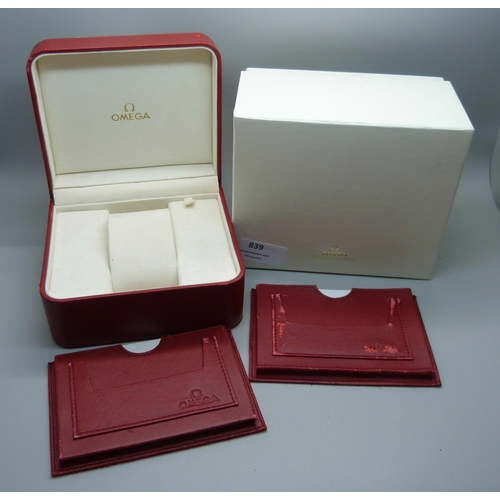 839 - An Omega wristwatch box