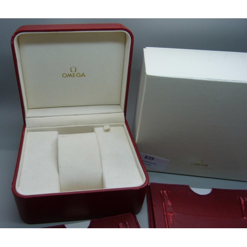 839 - An Omega wristwatch box