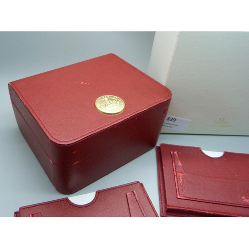 839 - An Omega wristwatch box