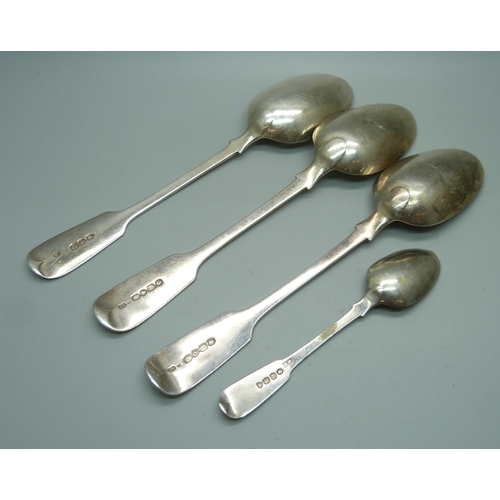 851 - A pair of Victorian silver serving spoons by George Adams, one other Victorian silver serving spoon ... 