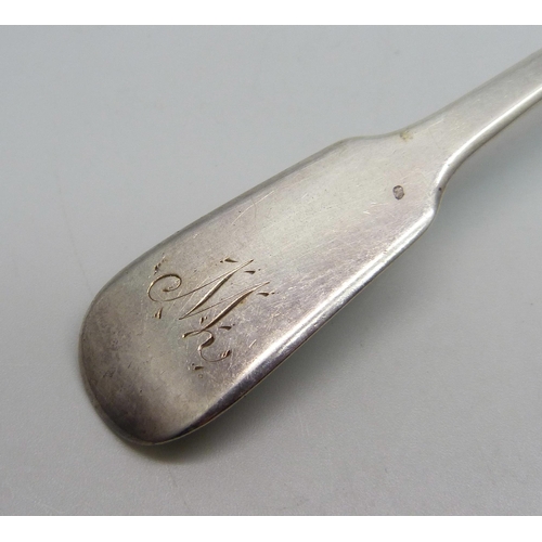 859 - A George IV silver ladle, London 1827, 60.7g, 17.5cm