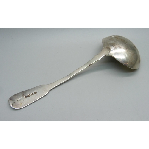 859 - A George IV silver ladle, London 1827, 60.7g, 17.5cm