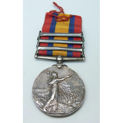 897 - A Queen's South Africa medal, name erased