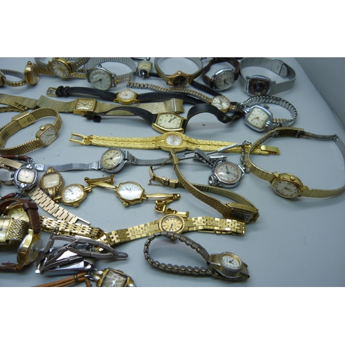 910 - A collection of lady's wristwatches including Oris, Sekonda, Roamer, Ingersoll