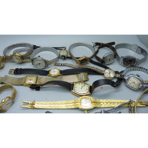 910 - A collection of lady's wristwatches including Oris, Sekonda, Roamer, Ingersoll