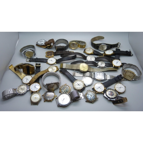 932 - A collection of wristwatches including Accurist, Timex, Sekonda and Ingersoll