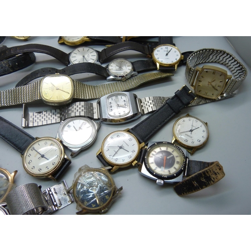 932 - A collection of wristwatches including Accurist, Timex, Sekonda and Ingersoll