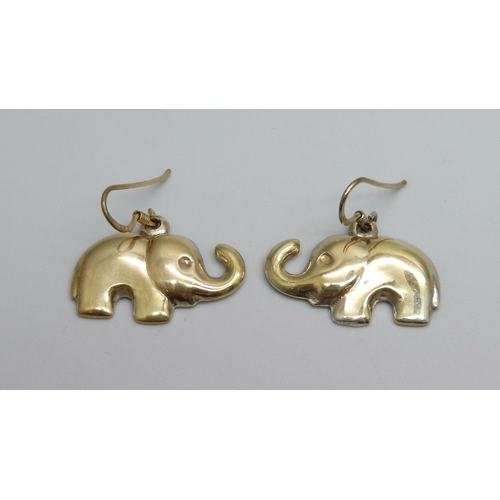 951 - A pair of silver gilt elephant earrings