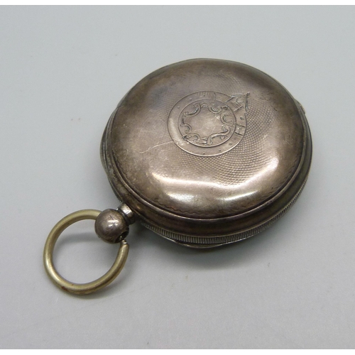 985 - A silver cased Waltham pocket watch, Birmingham 1885