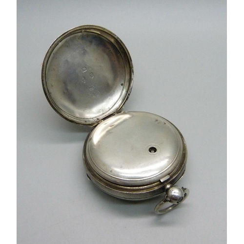 986 - A silver cased Waltham pocket watch, Birmingham 1899