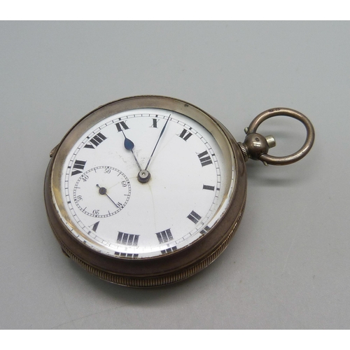 991 - A silver cased pocket watch, London 1919