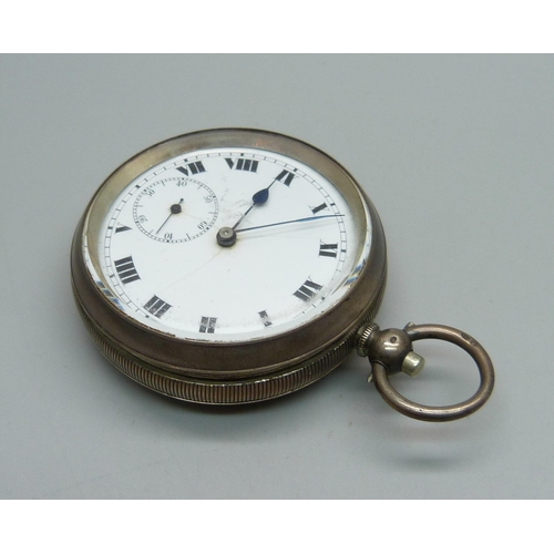 991 - A silver cased pocket watch, London 1919