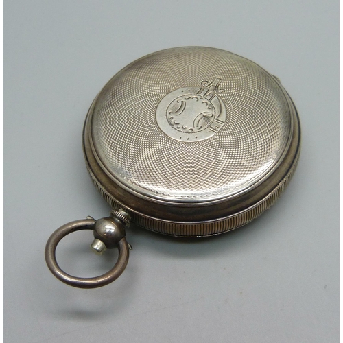 991 - A silver cased pocket watch, London 1919