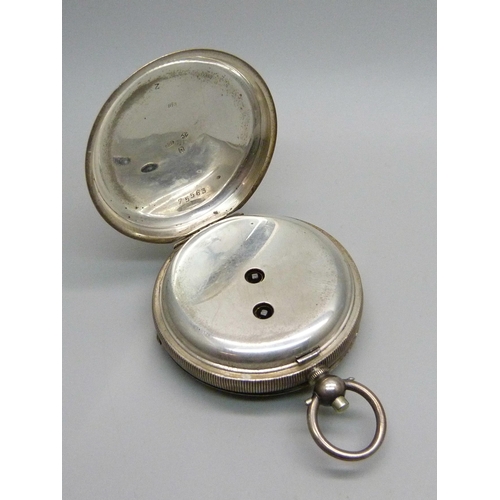 991 - A silver cased pocket watch, London 1919