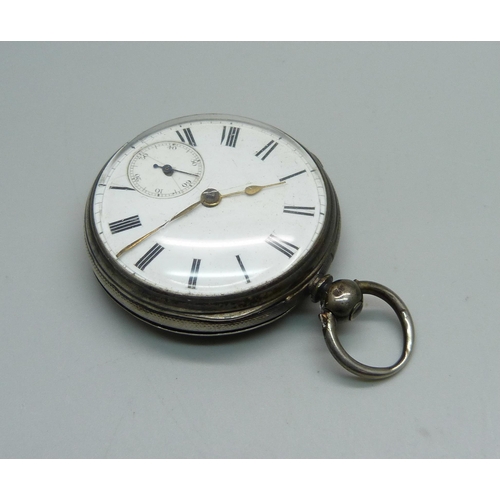 992 - A silver cased pocket watch signed Brillman, London 1867