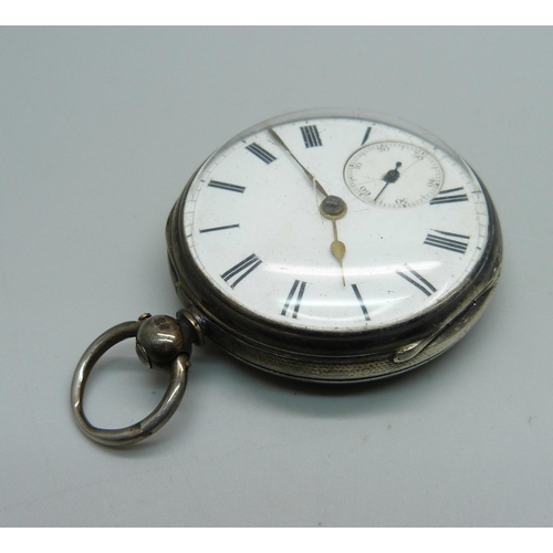 992 - A silver cased pocket watch signed Brillman, London 1867