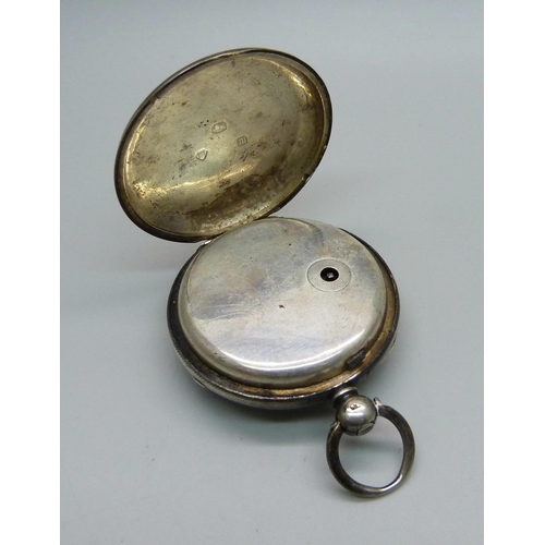 992 - A silver cased pocket watch signed Brillman, London 1867