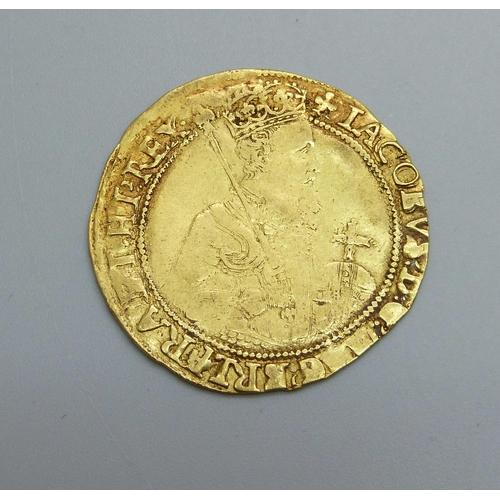 998 - A James I gold Unite coin, 10g