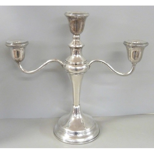 860A - A large silver candelabra, London 1923, 36.5cm