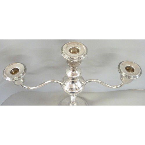 860A - A large silver candelabra, London 1923, 36.5cm