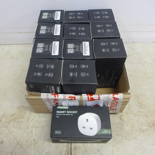 2091 - 12 packs of Fokoos voice control FU13 Smart sockets (twin packs)