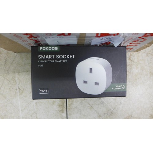 2091 - 12 packs of Fokoos voice control FU13 Smart sockets (twin packs)
