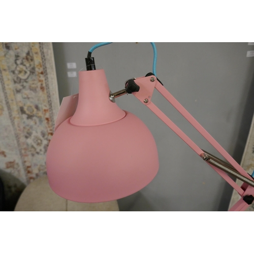 1388 - A bubblegum pink angle poise table lamp