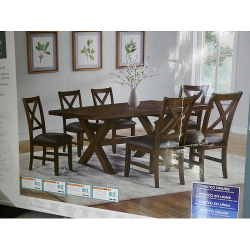 1437 - Lakemont 7 piece Dining Set Solid Wood Table & Chairs, Original RRP £583.33 + vat. factory sealed bo... 
