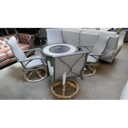 1474 - A firepit table and four swivel chairs