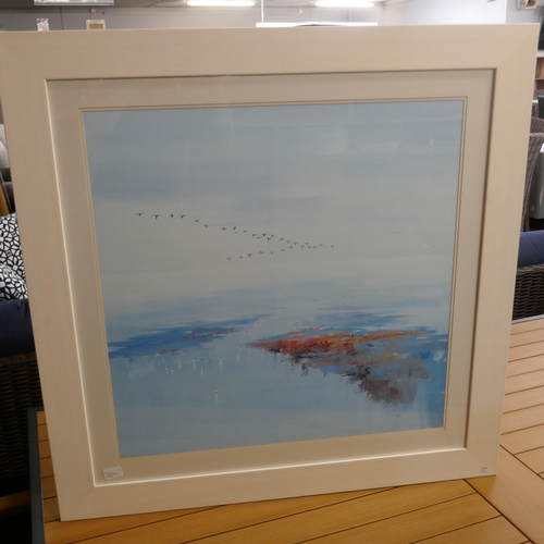 1483 - A framed print of migrating geese