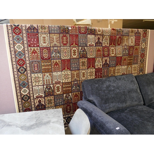 1504 - A large full pile cashmere carpet, traditional Persian panel design, 380cm x 280cm