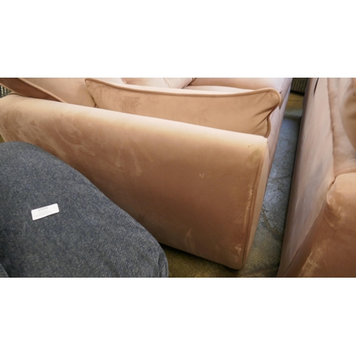 1545 - A pair of pink velvet Hoxton three seater sofas