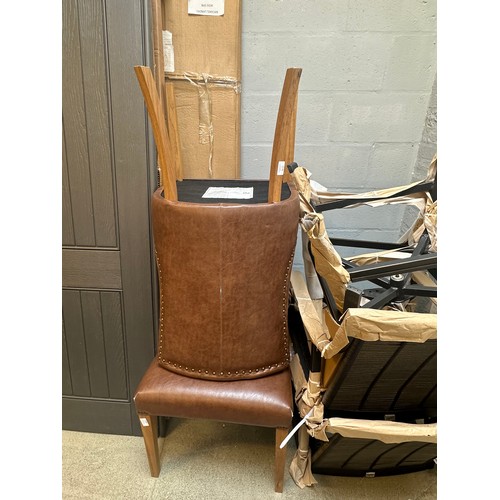 1578 - A Pair of Brown Faux Leather Westbury Scoop Chairs - damaged, shed parts and twp bar stools  (4203-1... 