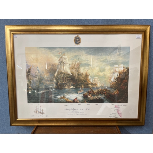 311 - A W.L. Wyllie print, Trafalgar, 2.30 P.M., framed