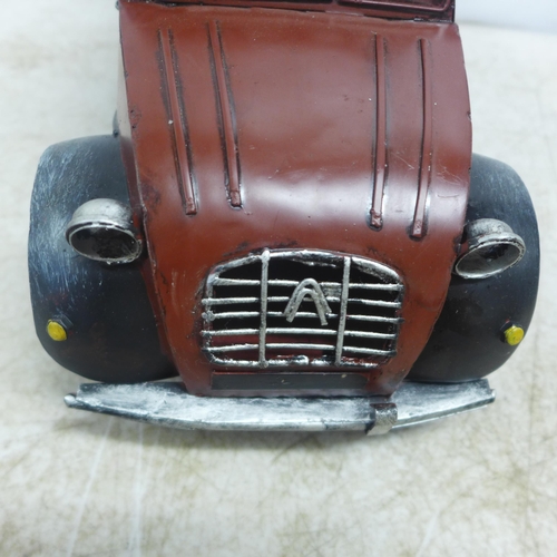 2103 - A tin plate model of a Citroen 2CV