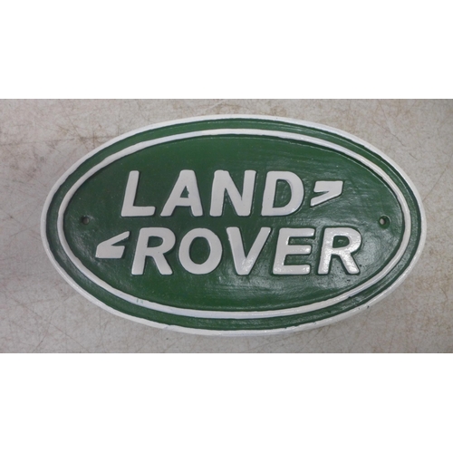 2118 - A cast metal Land Rover plaque  *This lot is subject to VAT